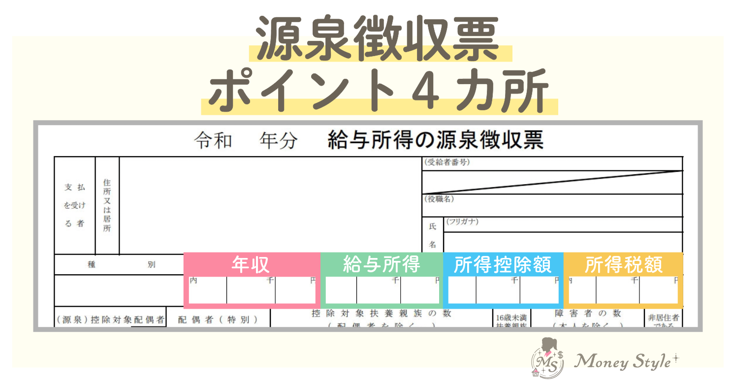 源泉徴収票ポイント4カ所