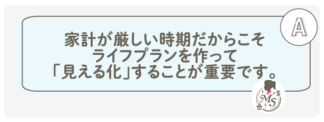 家計が厳しい時期だからこそ、ライフプランを作って「見える化」することが重要です。